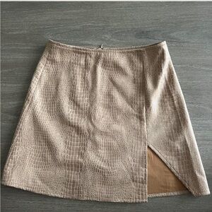 Motel Rocks Asymmetrical Tan Skirt